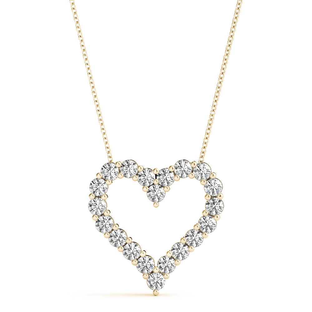 Open-Heart Diamond Pendant Necklace (0.33–4.00 CTW, Lab-Grown, F/VS)