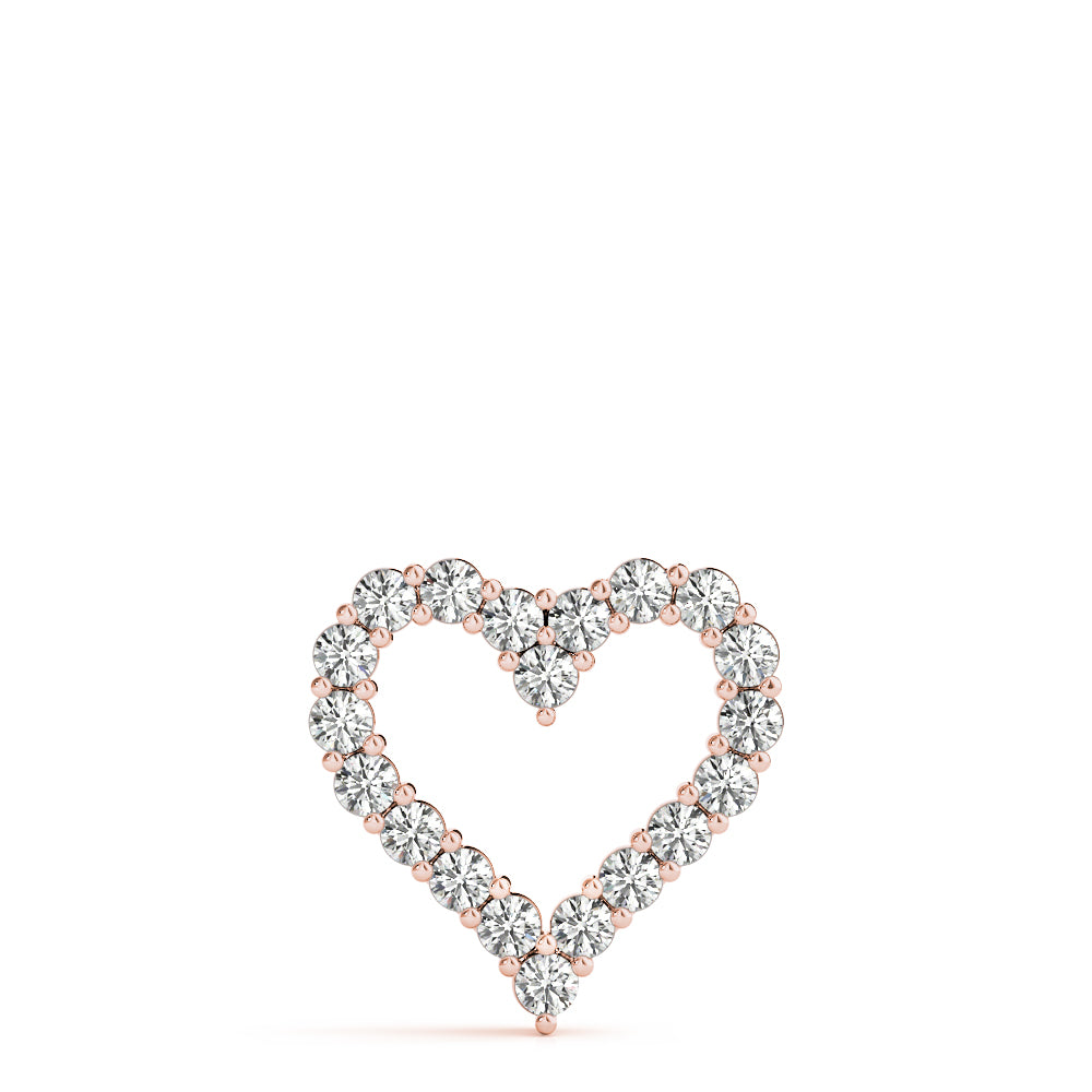 Open-Heart Diamond Pendant Necklace (0.33–4.00 CTW, Lab-Grown, F/VS)