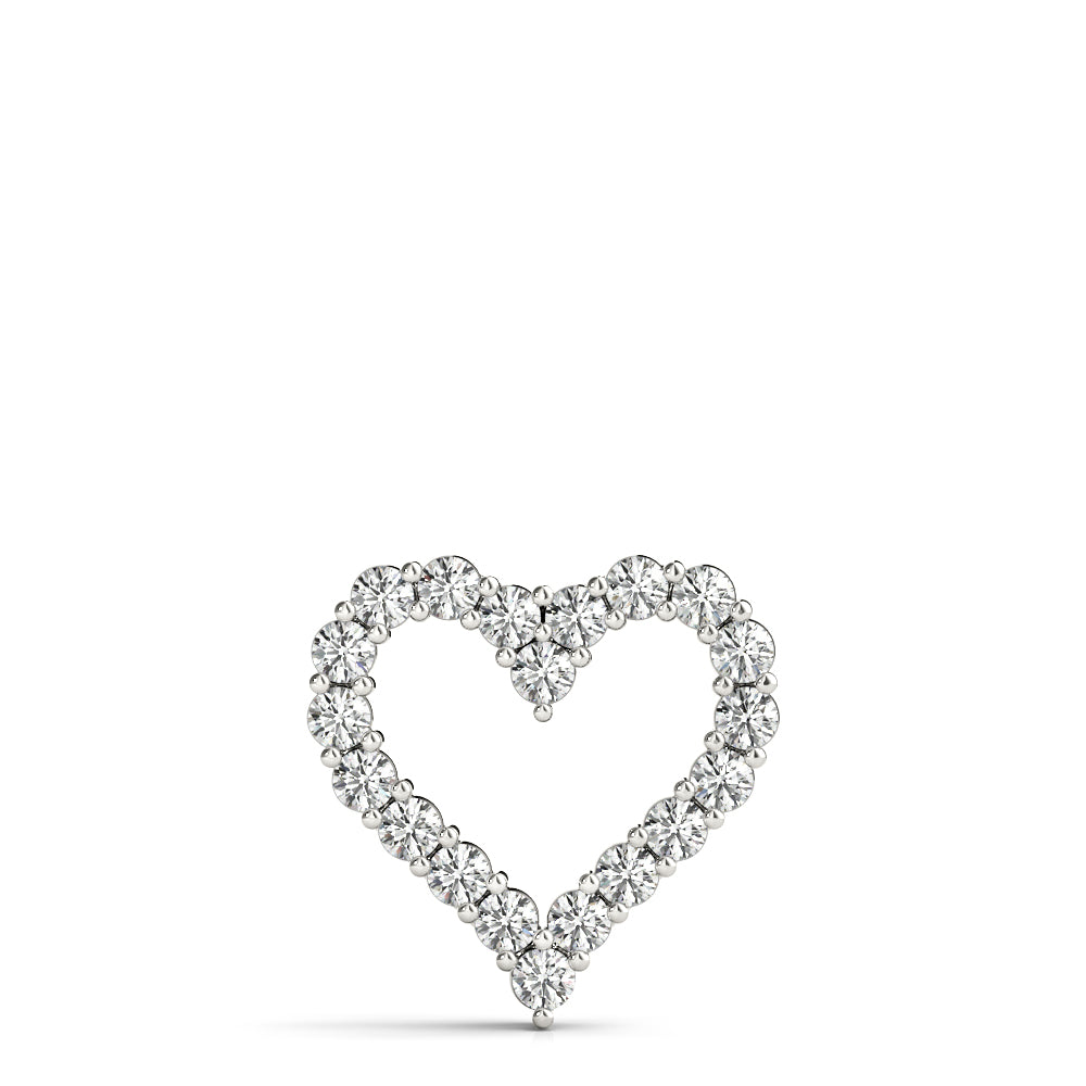 Open-Heart Diamond Pendant Necklace (0.33–4.00 CTW, Lab-Grown, F/VS)