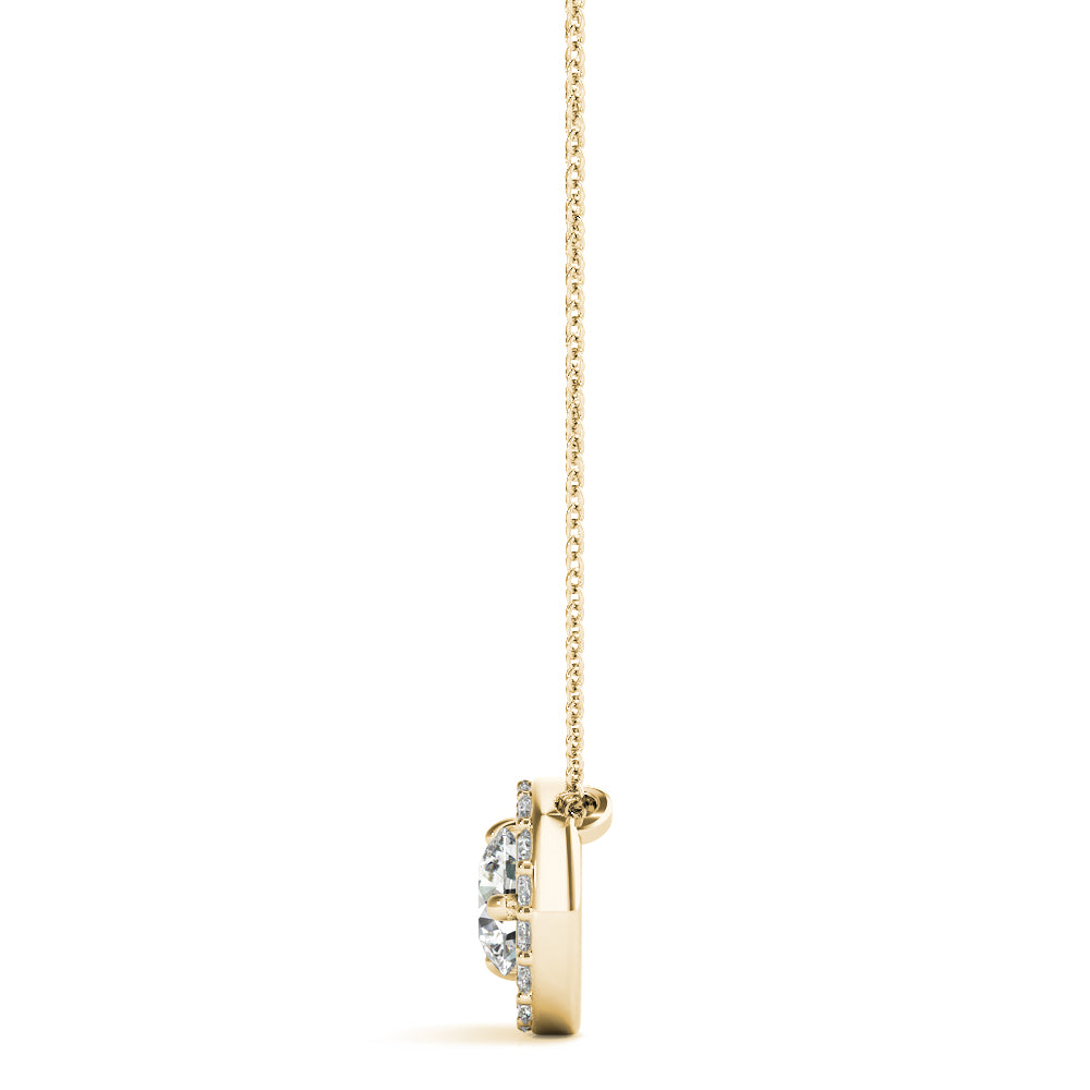 Crescent Moon & Solitaire Diamond Pendant Necklace in 14K Gold – Lab-Grown, 0.35–1.20 CTW