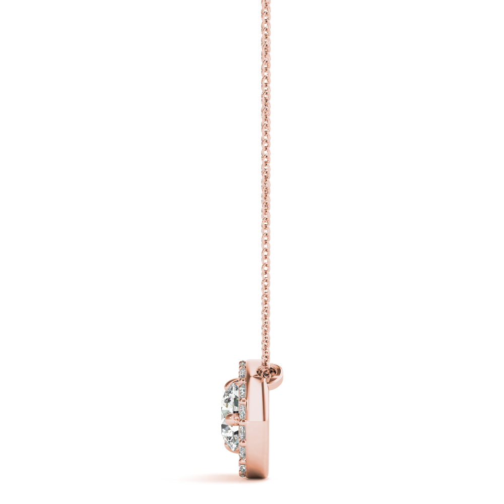 Crescent Moon & Solitaire Diamond Pendant Necklace in 14K Gold – Lab-Grown, 0.35–1.20 CTW