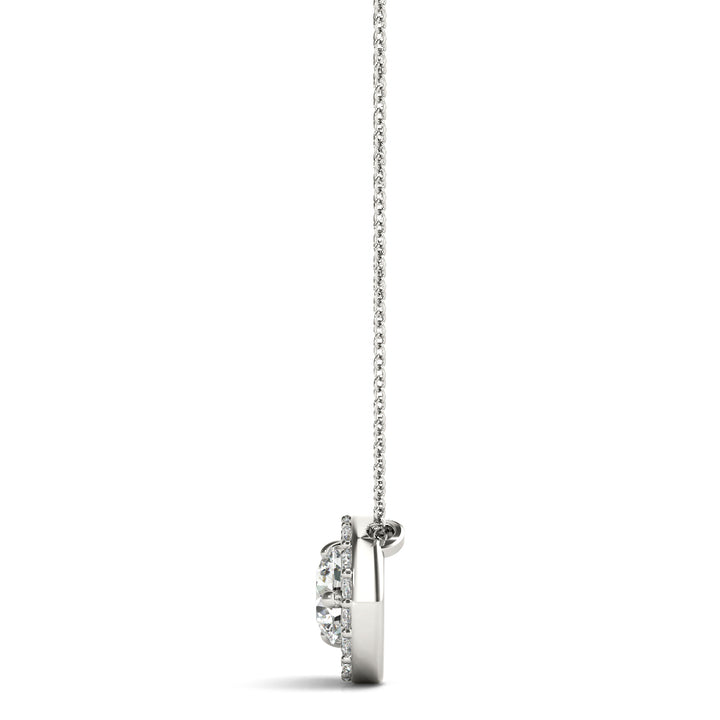 Crescent Moon & Solitaire Diamond Pendant Necklace in 14K Gold – Lab-Grown, 0.35–1.20 CTW