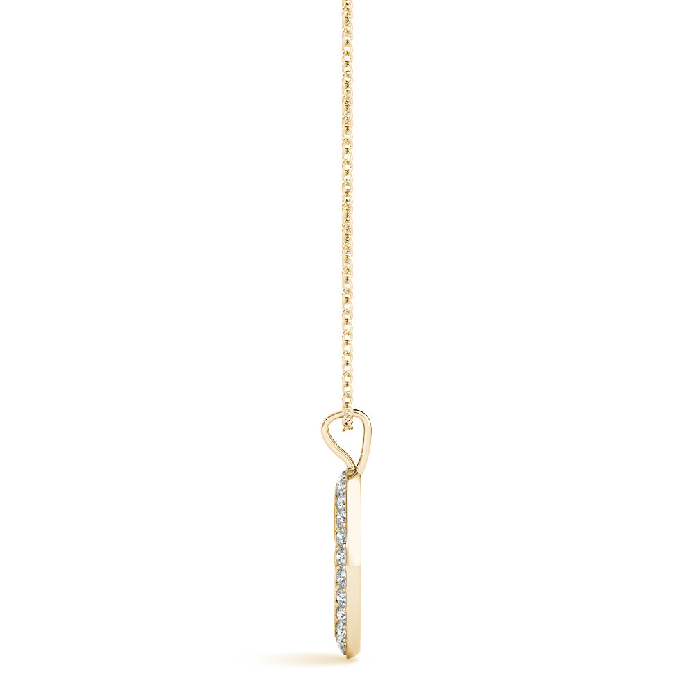 Diamond Peace Sign Pendant Necklace in 14K Gold or Silver – Pavé-Set Round Diamonds (0.33 CTW, Lab or Natural)