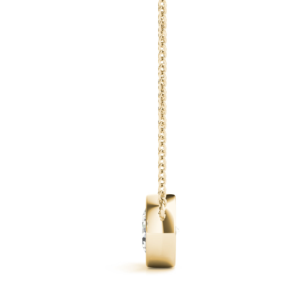 Bezel-Set Solitaire Diamond Pendant Necklace in 14K Gold (Lab-Grown, 0.25–2.00 CTW)
