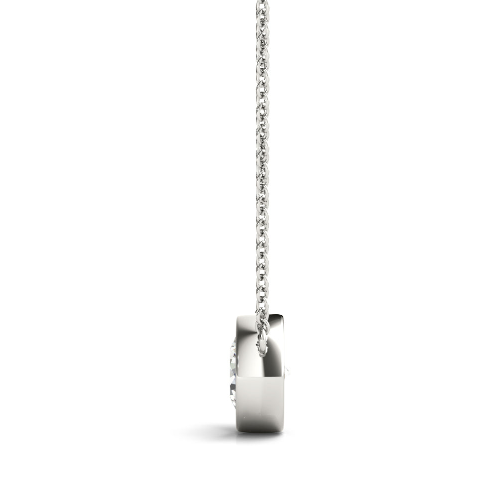 Bezel-Set Solitaire Diamond Pendant Necklace in 14K Gold (Lab-Grown, 0.25–2.00 CTW)