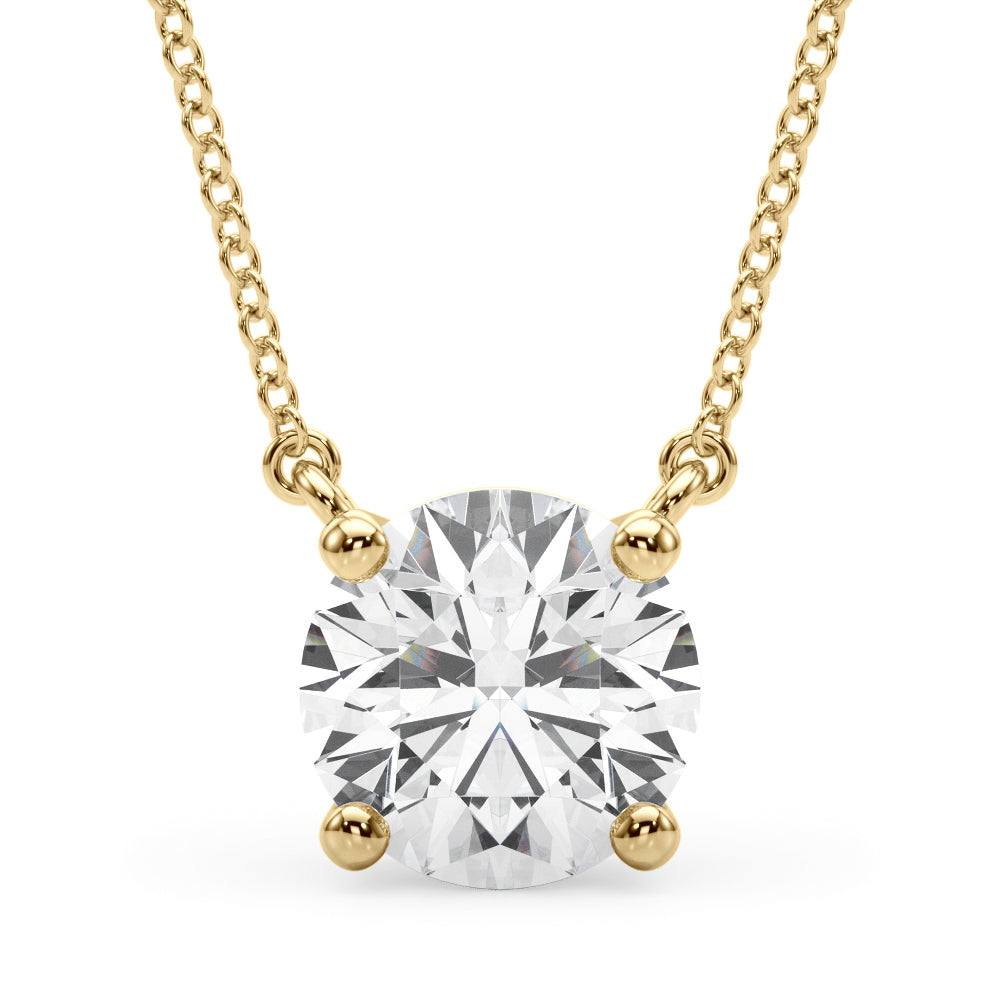 Classic Solitaire Pendant Necklace with Round Lab-Grown Diamond (F/VS, 0.25–3.00 CTW)