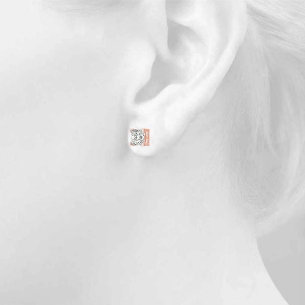 Princess-cut diamond stud earrings