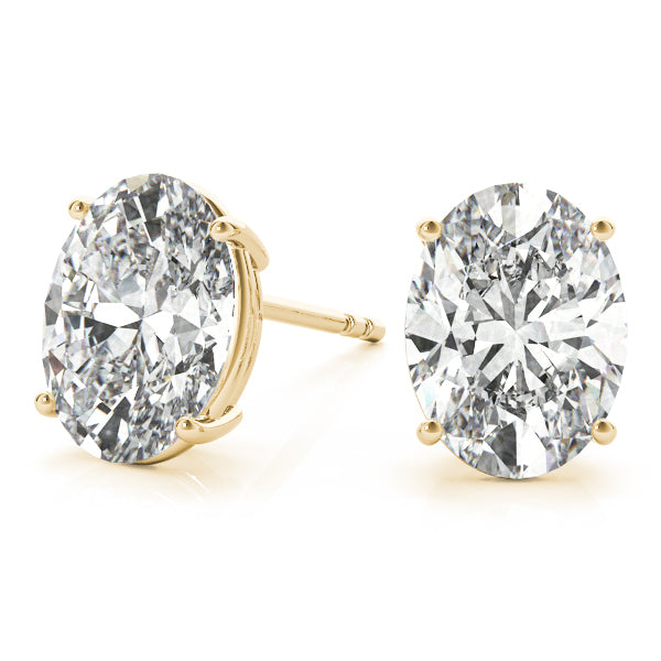 Oval-cut diamond stud earrings