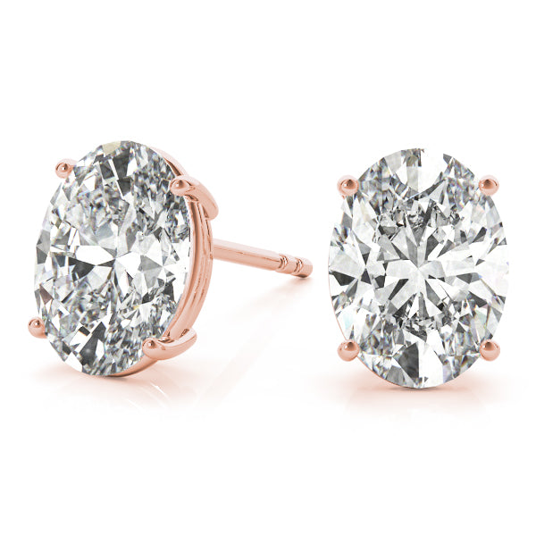 Oval-cut diamond stud earrings