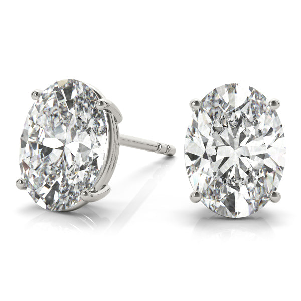 Oval-cut lab-grown diamond stud earrings (0.50–5.00 CTW, F/VS+)