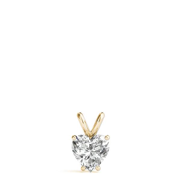 Heart-Shaped Solitaire Diamond Pendant with V-Bale Setting – Lab-Grown, F/VS (0.25–2.00 CTW)