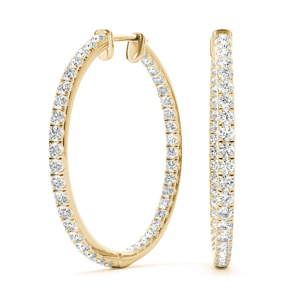 Inside-out diamond hoop earrings