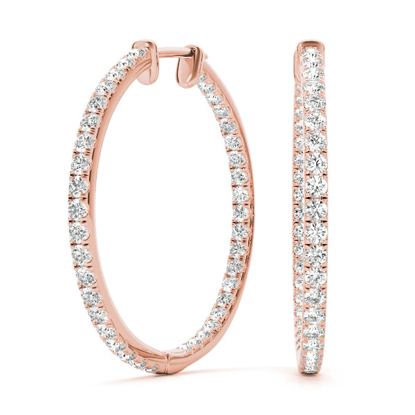 Inside-out diamond hoop earrings