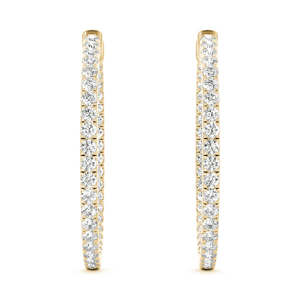Inside-out diamond hoop earrings