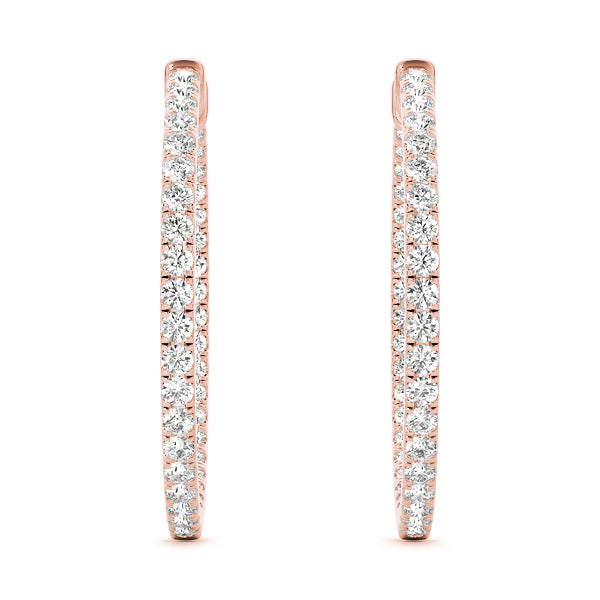 Inside-out diamond hoop earrings