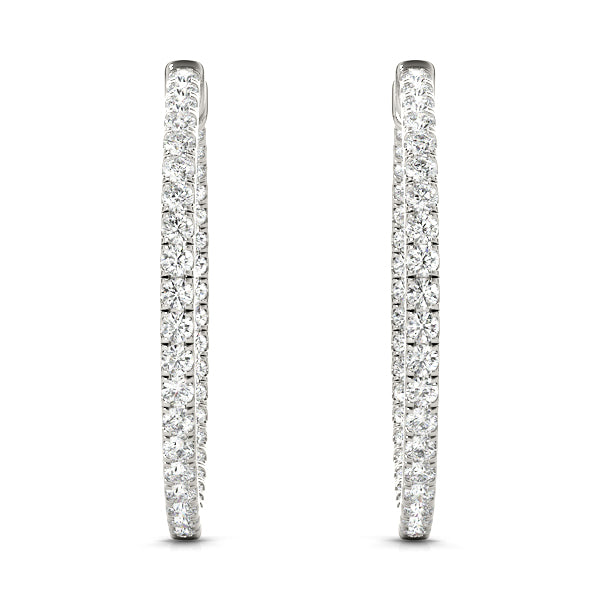 Inside-out diamond hoop earrings