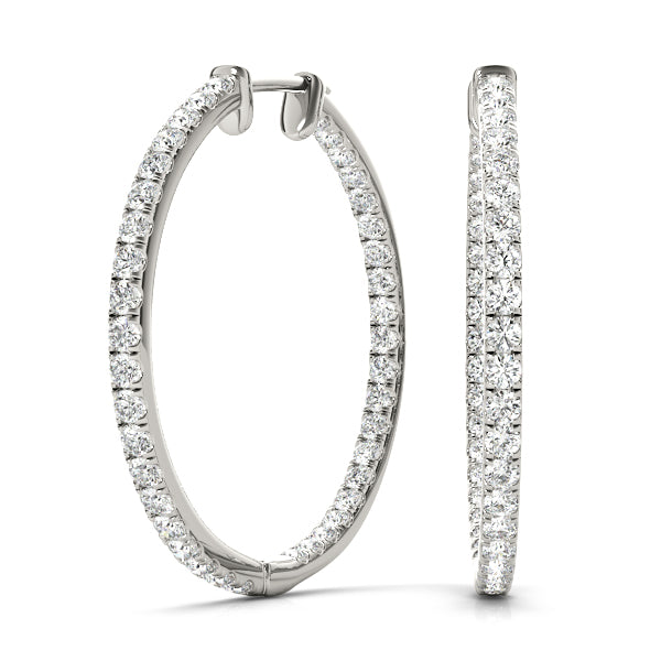 Inside-out diamond hoop earrings