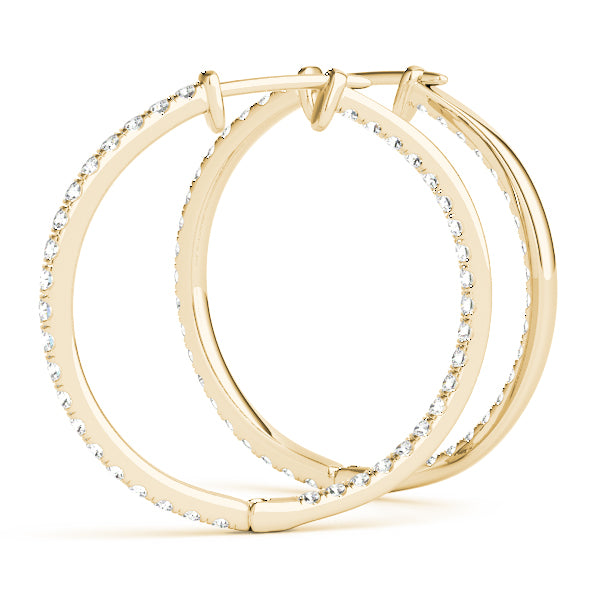 Inside-out diamond hoop earrings