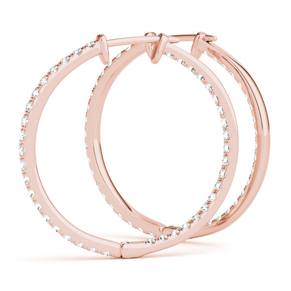 Inside-out diamond hoop earrings