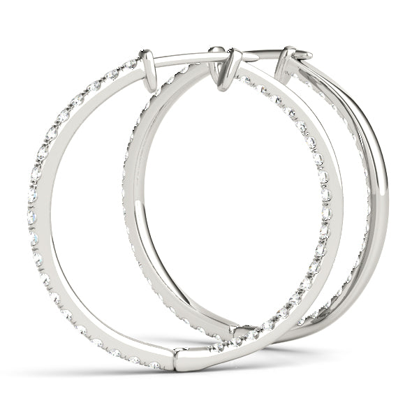 Inside-out diamond hoop earrings
