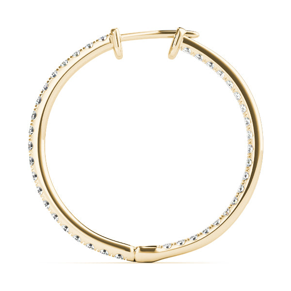Inside-out diamond hoop earrings
