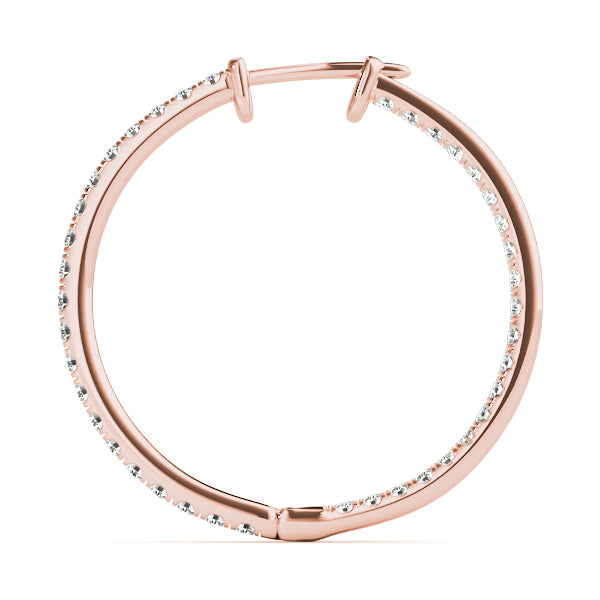 Inside-out diamond hoop earrings
