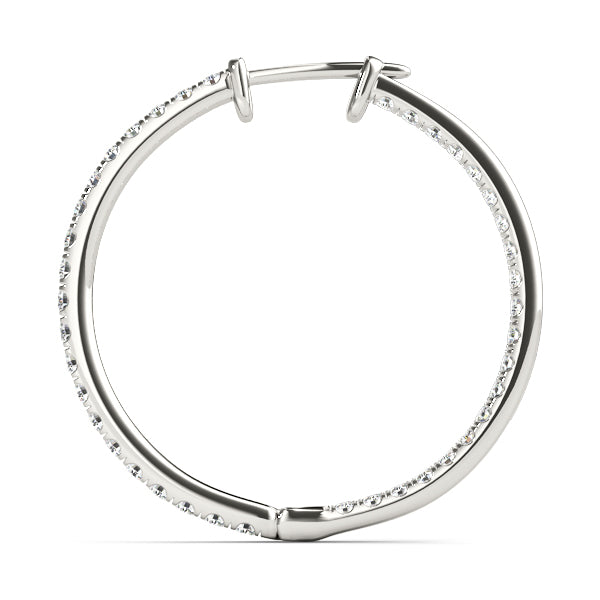 Inside-out diamond hoop earrings