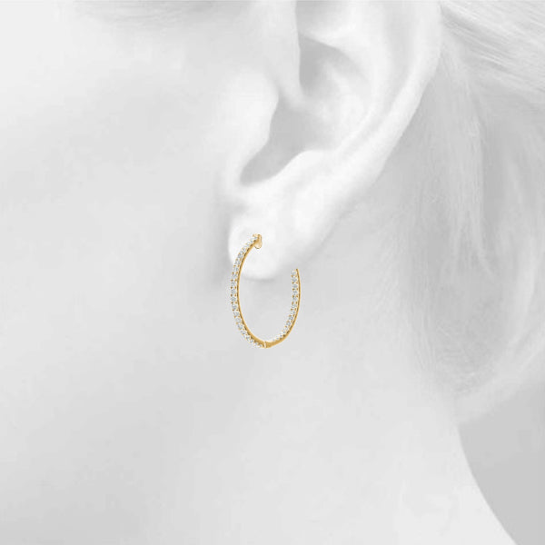 Inside-out diamond hoop earrings