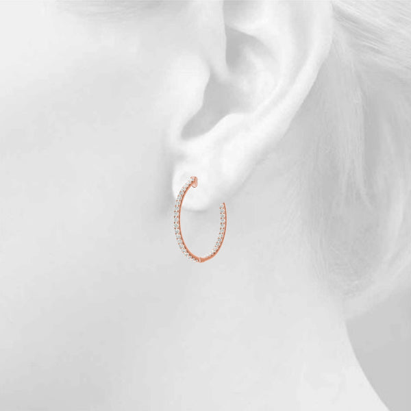 Inside-out diamond hoop earrings