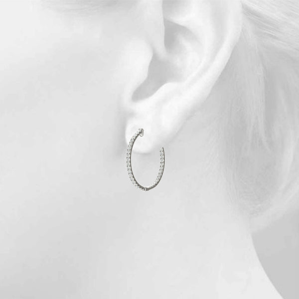 Inside-out diamond hoop earrings