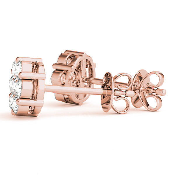 floral cluster diamond stud earrings