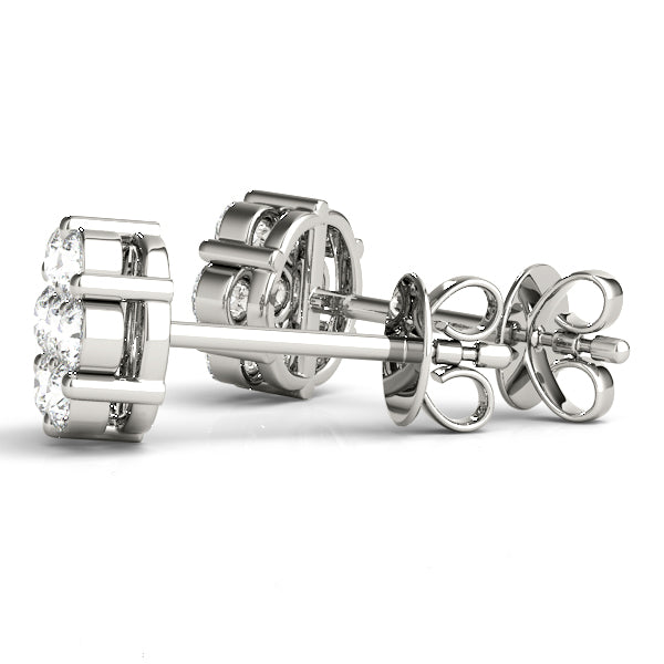 floral cluster diamond stud earrings