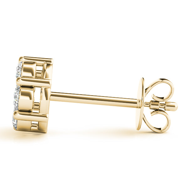 floral cluster diamond stud earrings