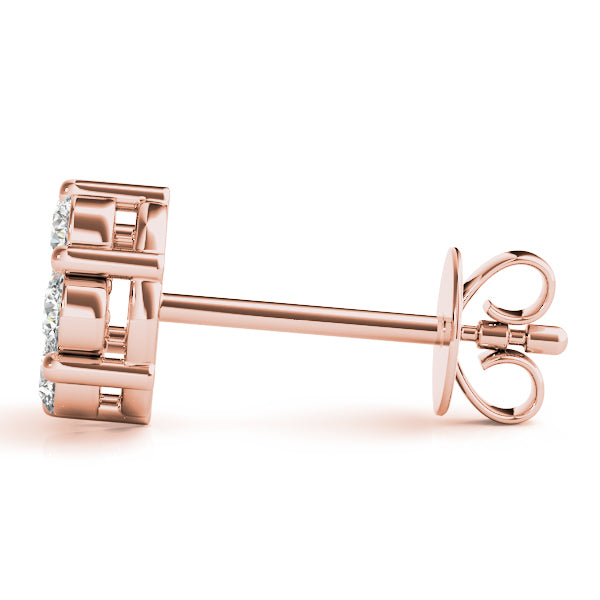 floral cluster diamond stud earrings