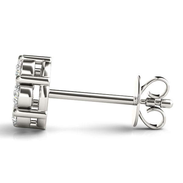 floral cluster diamond stud earrings