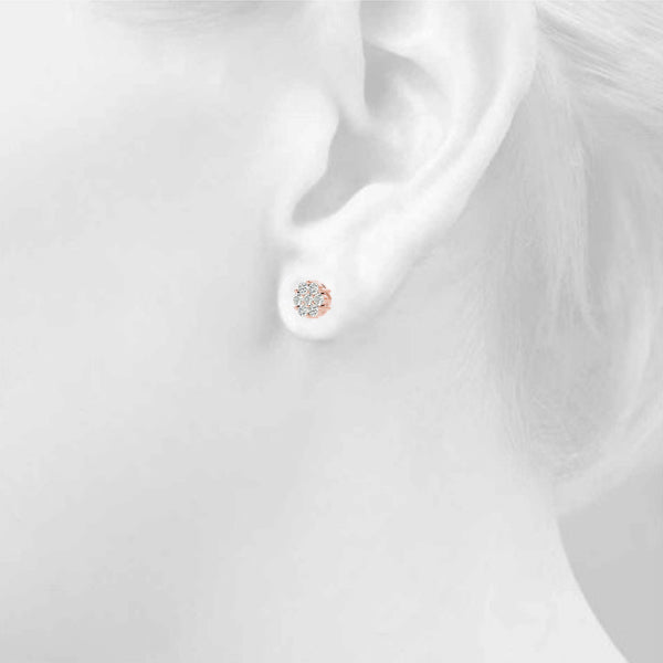 floral cluster diamond stud earrings