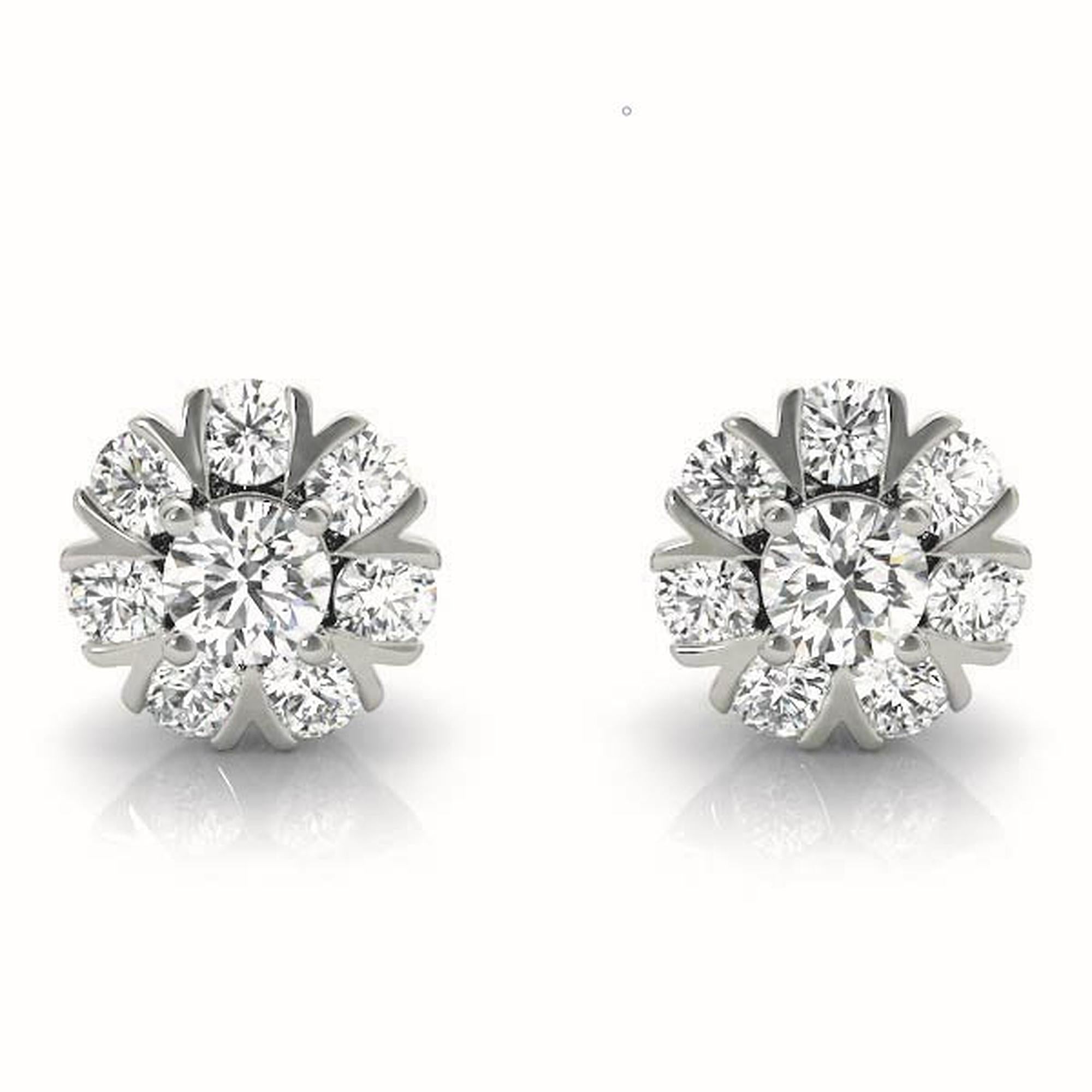 Fleur de Diamant bloom diamond stud earrings