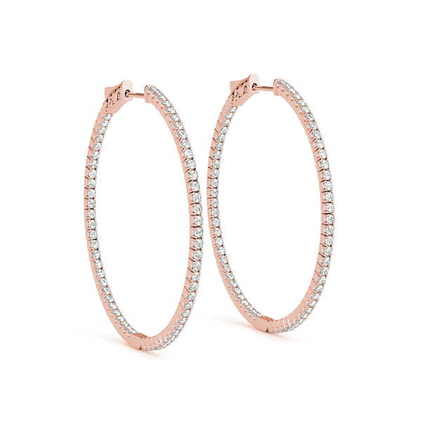 Inside-out diamond hoop earrings