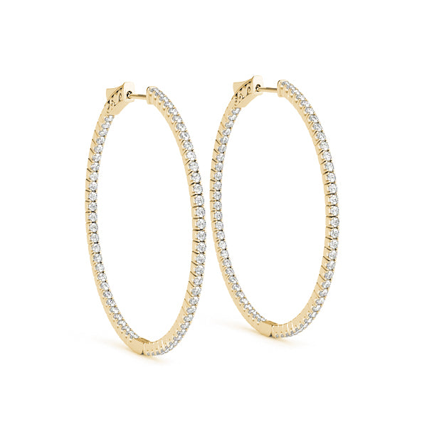 Inside-out diamond hoop earrings
