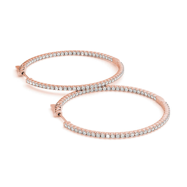 Inside-out diamond hoop earrings