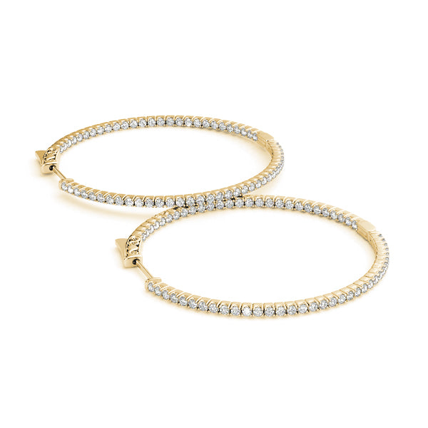 Inside-out diamond hoop earrings