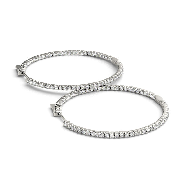 Inside-out diamond hoop earrings