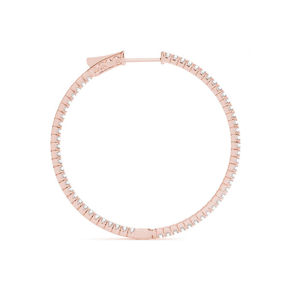 Inside-out diamond hoop earrings