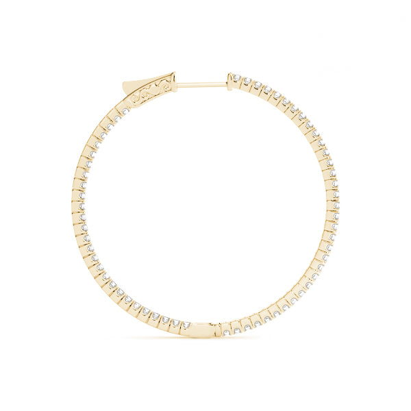 Inside-out diamond hoop earrings