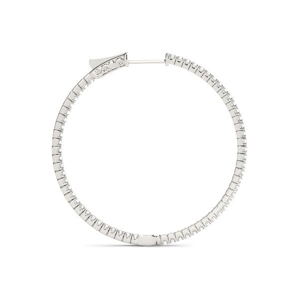 Inside-out diamond hoop earrings