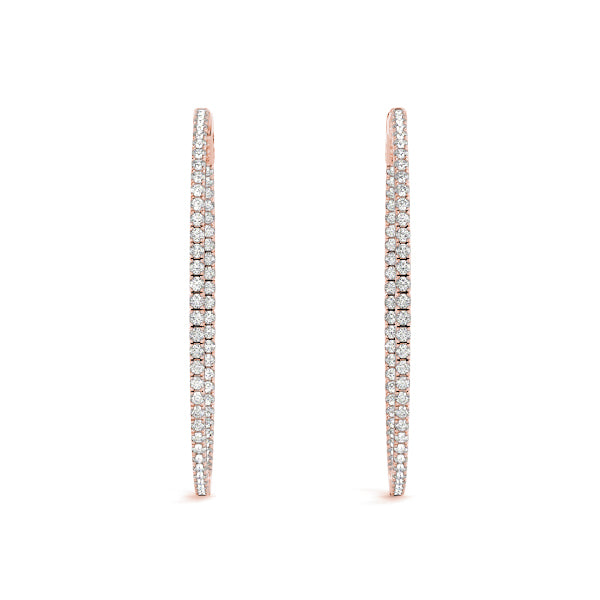 Inside-out diamond hoop earrings