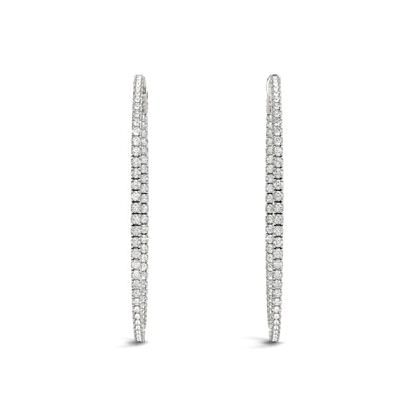 Inside-out diamond hoop earrings