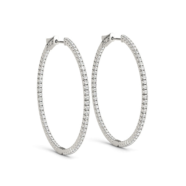 Inside-out diamond hoop earrings