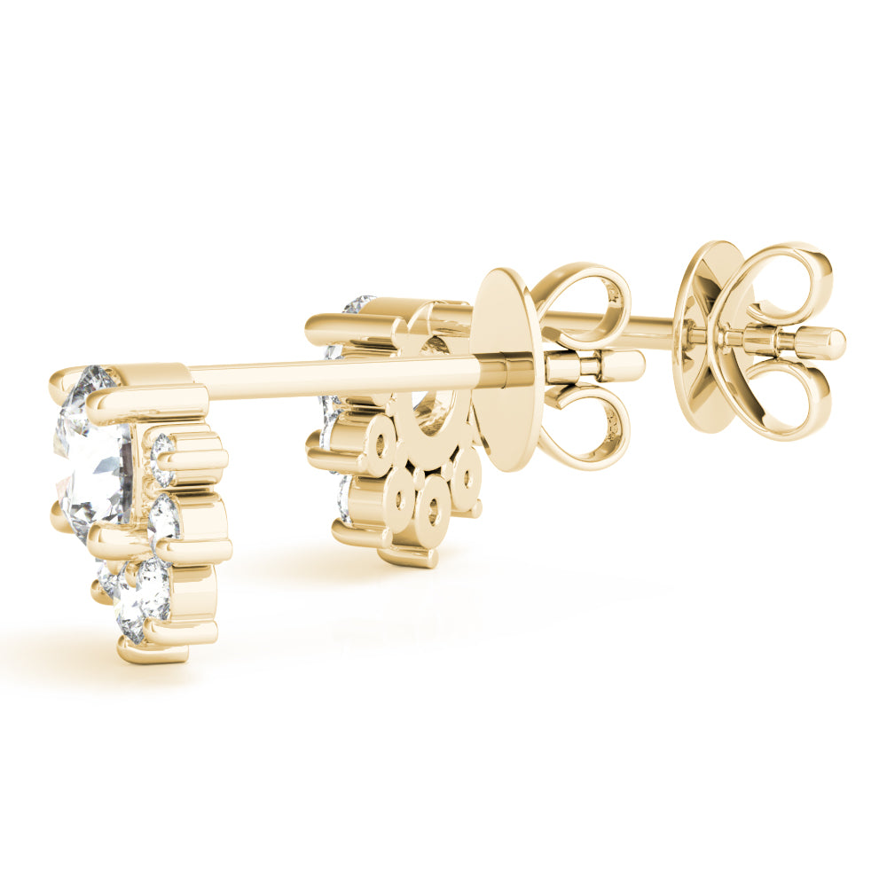 Floral cluster diamond stud earrings