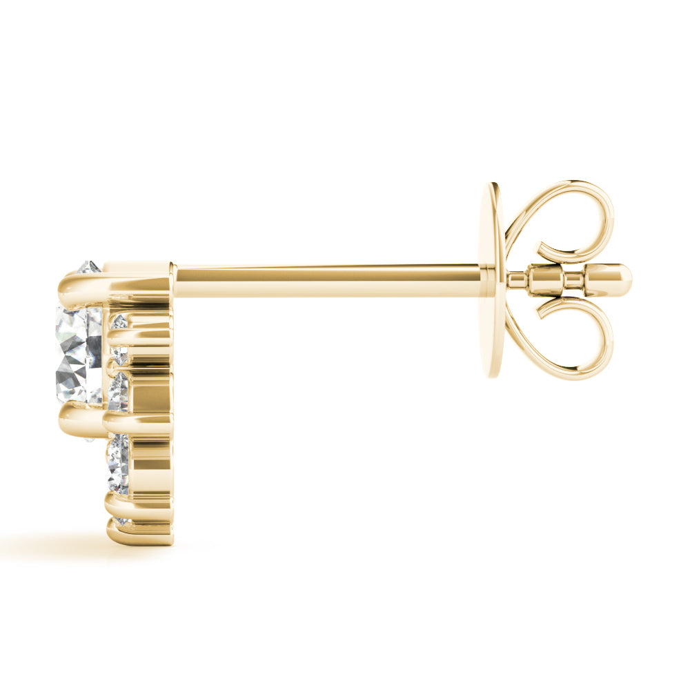 Floral cluster diamond stud earrings